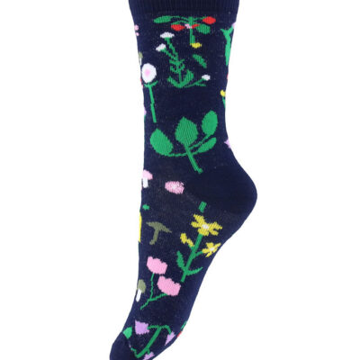 Danefæ Strømper - DaneDanmark - Navy Botanical