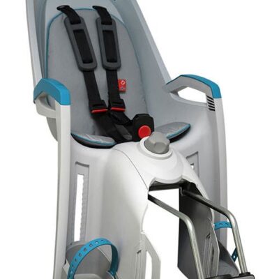 Hamax Amaze Cykelstol m. Låsbar Sele, Light Grey/Petrol Blue