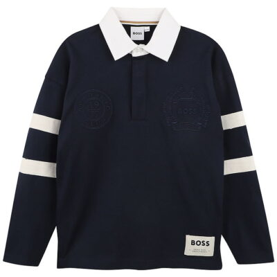 BOSS Polobluse - Navy m. Hvid