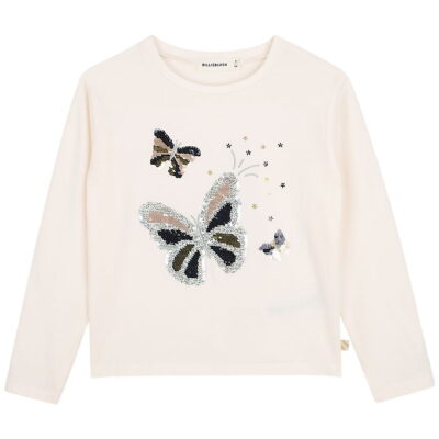 Billieblush T-shirt - Ivory m. Sommerfugle