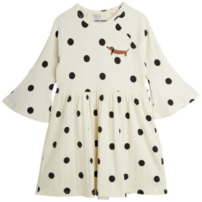 Mini Rodini Kjole - Hund - Offwhite
