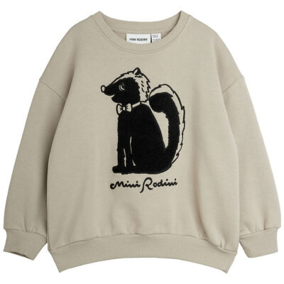 Mini Rodini Sweatshirt - Stinkdyr - Chenille - Grå