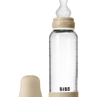BIBS Sutteflaske - 240 ml - Glas/Silikone - Vanilla Glow