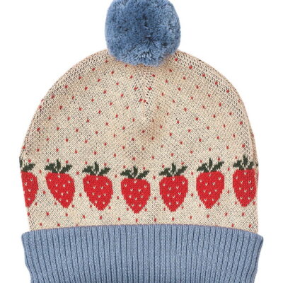 Flöss Hue - Strik - Louise - Warm Cotton Berry m. Kvast