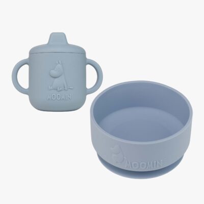 Mumitroldene Spisesæt Silikone, Sky Blue