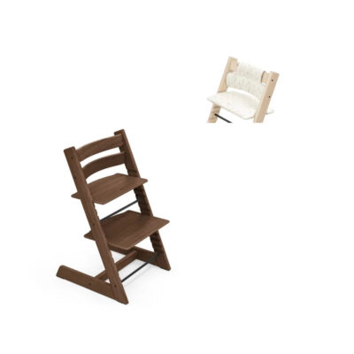 Stokke Tripp Trapp Stol EG Inkl. Hynde - Eg Warm Brown / Wheat Cream