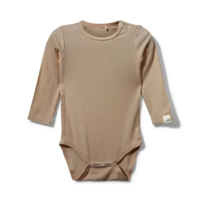 Dicte Langærmet Body - Dark Sand - 56