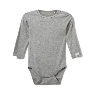 Dicte Langærmet Body - Grey Melange - 68