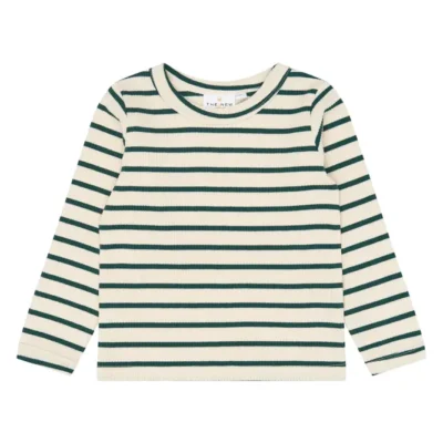 The New Siblings Vico Rib Bluse - June Bug Striped - 98