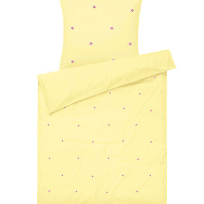 Juna Sengetøj - Baby - Daisy - Gul m. Blomster