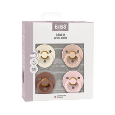 Bibs Colour 4-pack, Str. 1 (0-6 Mdr.) Rund Latex