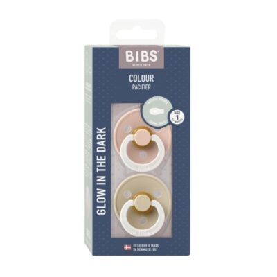 Bibs Colour Night Glow - 2-pak, Str. 1 (0-6 Mdr.), Symmetrisk - Latex