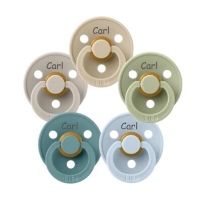 Bibs Colour, Str. 2 (6+ Mdr.), Anatomisk - Latex, Sutter Med Navn , 5-pak