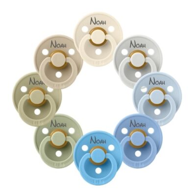 Bibs Colour, Str. 2 (6+ Mdr.), Rund - Latex, Sutter Med Navn, 8-pak