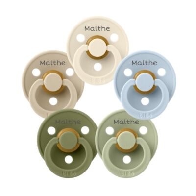 Bibs Colour, Str. 3 (18+ Mdr.), Rund - Latex, Sutter Med Navn , 5-pak