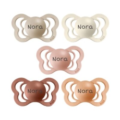 Bibs Couture, Str. 2 (6+ Mdr.), Anatomisk - Silikone, Sutter Med Navn , 5-pak