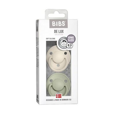 Bibs De Lux - 2-pak, One Size (0-36 Mdr.), Rund - Silikone,