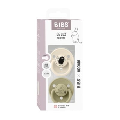 Bibs De Lux Moomin 2-pak, Onesize (0-36 Mdr.), Rund, Silikone