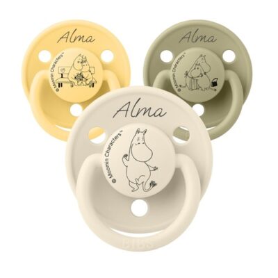 Bibs De Lux Moomin, Onesize (0-36 Mdr.), Rund, Silikone, Sutter Med Navn