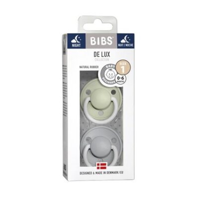 Bibs De Lux Night - 2-pak, Str. 1 (0-6 Mdr.), Rund - Latex,