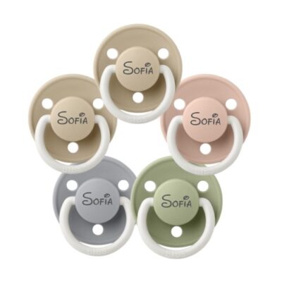 Bibs De Lux Night, One Size (0-36 Mdr.), Rund - Silikone, Sutter Med Navn, 5-pak