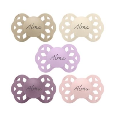 Bibs Infinity, Str. 1 (0-6 Mdr.), Anatomisk - Silikone, Sutter Med Navn , 5-pak