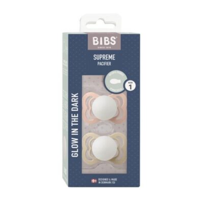 Bibs Supreme Night Glow - 2-pak, Str. 1 (0-6 Mdr.), Symmetrisk - Latex