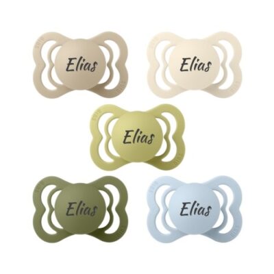 Bibs Supreme, Str. 1 (0-6 Mdr.) , Symmetrisk - Latex, Sutter Med Navn