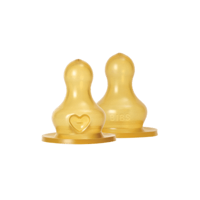 BIBS - sutteflaske Nipple rund Latex 2 Pack - Fast Flow