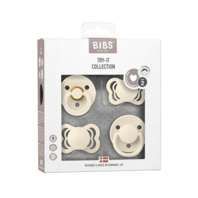 BIBS Try-It Collection - 4 Forskellige Sutter - Str. 2 - Ivory