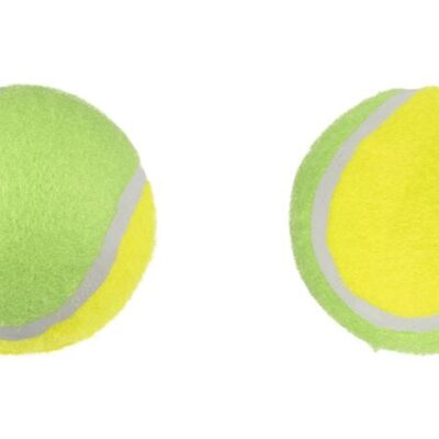 Flamingo - Legetøj hund - Smash tennisbolde - gul og grøn - 8 cm