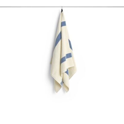 HAY - Stribet Badehåndklæde - W70 x L140 cm - Støvet Blå