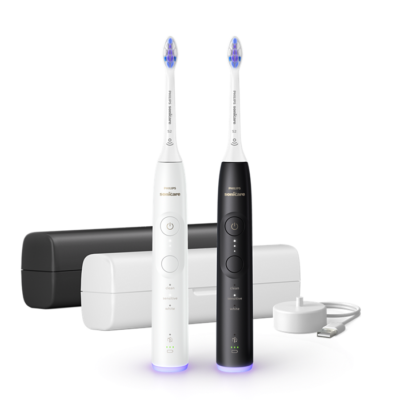 Philips – Sonicare Elektrisk Tandbørste Serie 6500 – 2 stk. Hvid & Sort