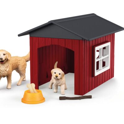 Schleich - Hundehus med 2 golden retrievere
