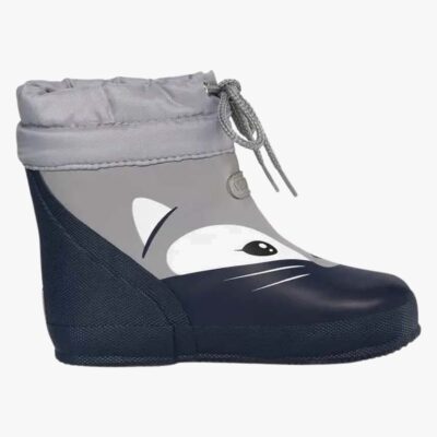 Viking Alv Barefoot Paw Print forede gummistøvler, Pearlgrey, 21