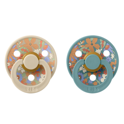 Bibs x Liberty 2 Pak Colour June Blossom Latex Size 2 Vanilla Hush Mix