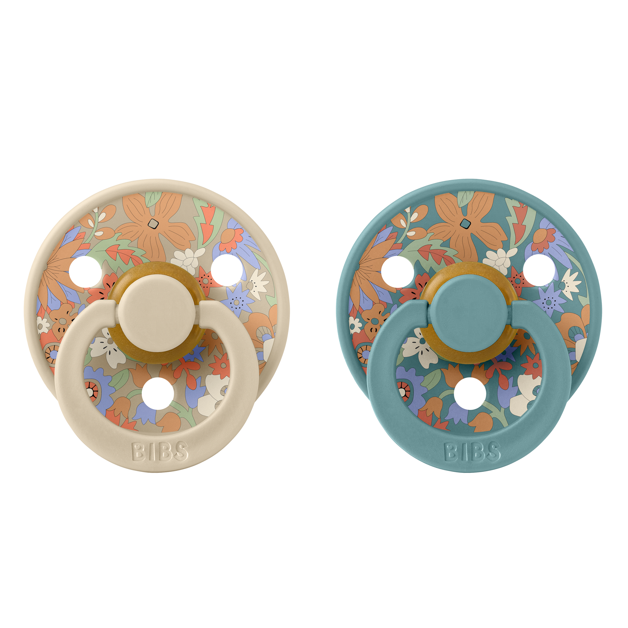 Bibs x Liberty 2 Pak Colour June Blossom Latex Size 2 Vanilla Hush Mix