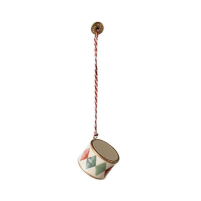 Maileg Juleornament - Metal - Tromme - Lille - Klassisk Grøn
