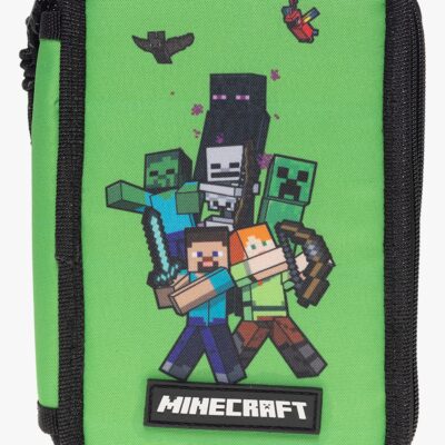 Minecraft Penalhus med 3 Rum, Grøn/Sort