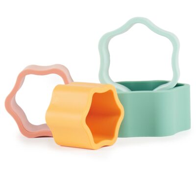 BABYNOHR - Stablespil i Silikone m 4 Dele Tropical Flowers - Babynohr.dk