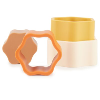 BABYNOHR - Stablespil i Silikone Chocolate Bliss Flowers 4 Dele - Babynohr.dk