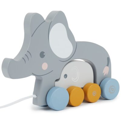BABYNOHR - Trækkedyr i Træ Elefant Med Unge - Babynohr.dk