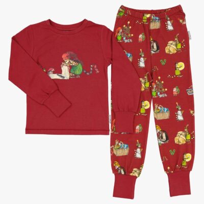 Geggamoja Peddersen Og Findus Pyjamas 2-Delt, Rød, 86-92