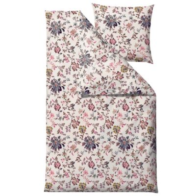 Sengetøj 140x220 cm - 100% bomuldssatin - Södahl Tapestry - Rosa blomster