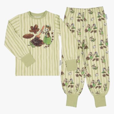 Geggamoja Peddersen Og Findus Pyjamas 2-Delt, Grøn, 86-92