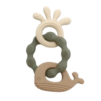 Magni Biderangle Hval Silikone - Green/Beige