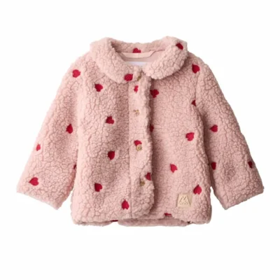 Molo Ummi Fleece Jakke - Red Hearts Soft - 62