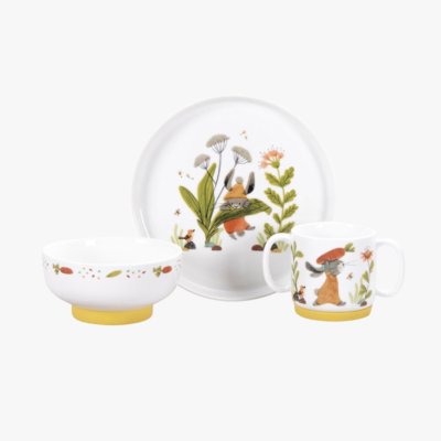 Moulin Roty Stel I Porcelæn Trois Petits Lapins, Hvid