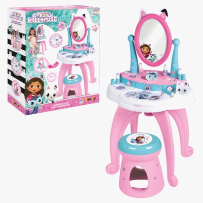 Smoby Gabby's Dollhouse 2-i-1 Sminkebord til børn med Skammel