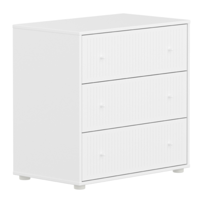 Flexa Saga Kommode 74x75,5x45 Hvid Riller/hvid Greb